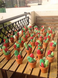 Como pintar piedras para cactus en PiedraCreativa