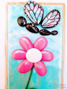 How to paint stones flowers and butterflies