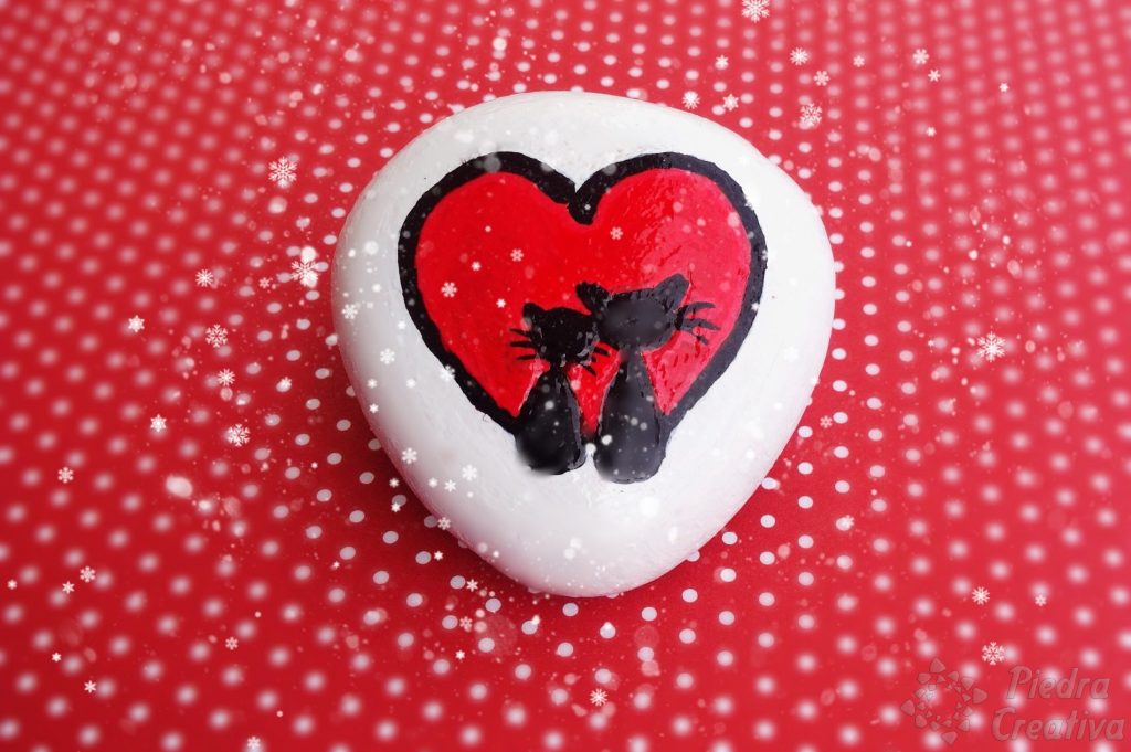 painted heart stones