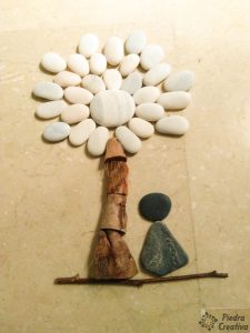 diy arbol con piedras pintadas nombres 225x300 - Tree painted rock to remember