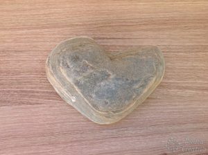 Mandala heart in stone