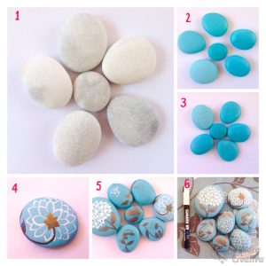 Step by step DIY blue stones PiedraCreativa