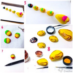 DIY patos pintados en piedras