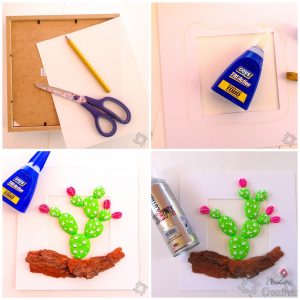 DIY cuadro de cactus con piedras Piedracreativa