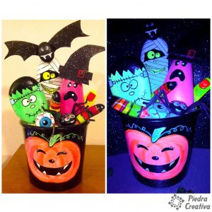 manualidad halloween pinturas fluorescentes piedracreativa 300x300 - Monstruos de Halloween en piedras